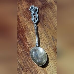 1970s German  Sterling Silver Rose Spoon
